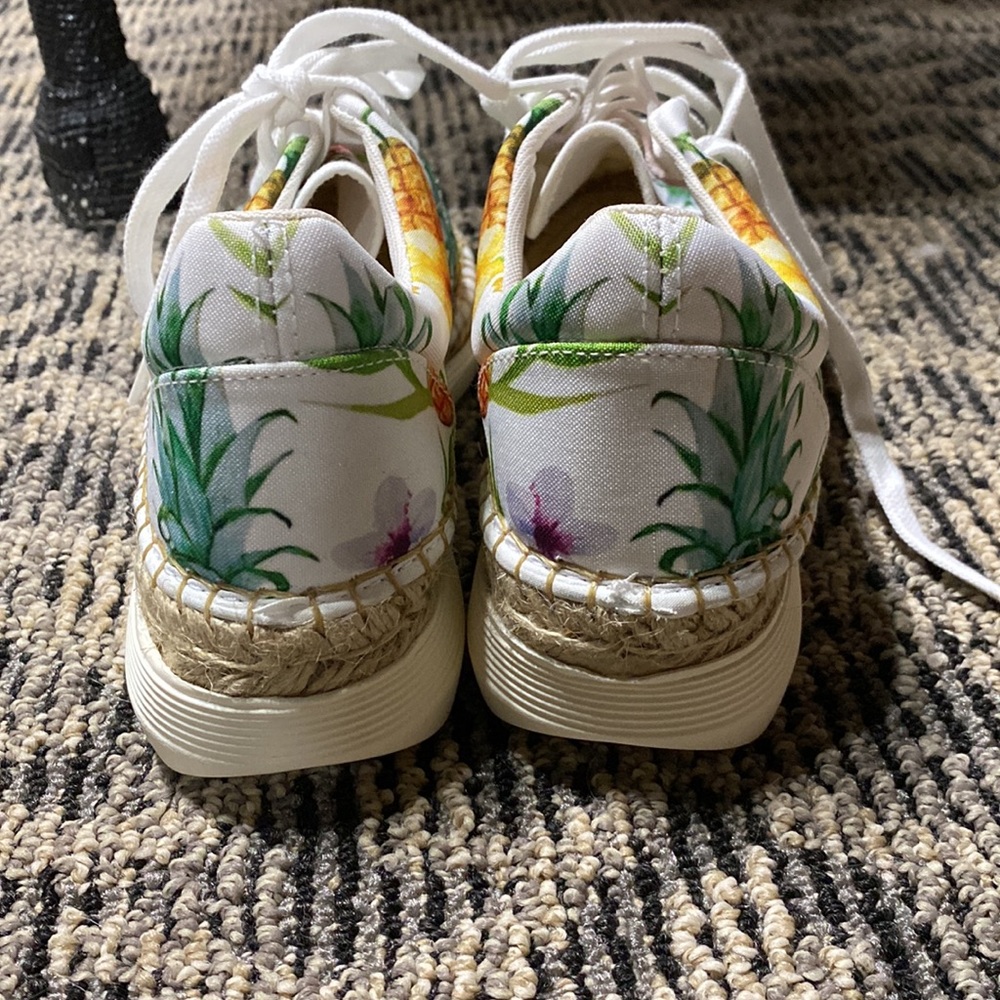 Floral Canvas Espadrille Sneakers - Picture 3 of 5